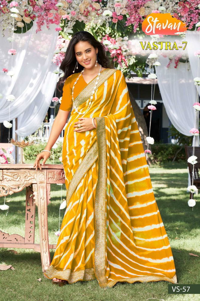 Vastra 7 By Stavan Printed Daily Wear Sarees Catalog
